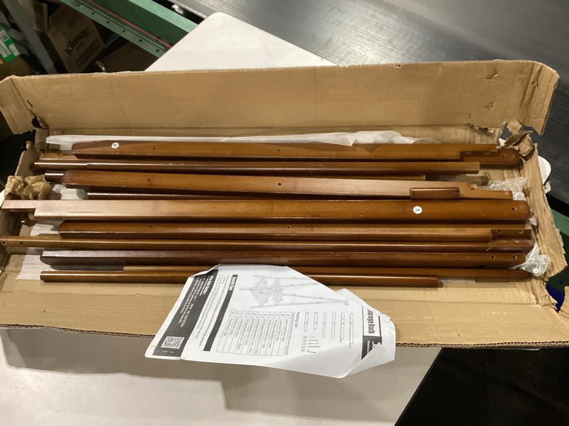 Condition photo showing Good Condition for Bamboo Clothing Rack Foldable Clothes Hanging Stand with 2 Tier Storage Shelf for Laundry, Guest Room, Apartment, Entryway