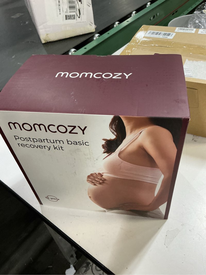 Condition photo showing New/Like New for Momcozy Postpartum Recovery Essentials Kit, Labor Delivery Mom Care Kit, Self-Absorbent Disposable Underwear Nipple Nursing Pads Upside Down Peri Bottle Cold Pads Cooling Foam Canvas Bag Set Red