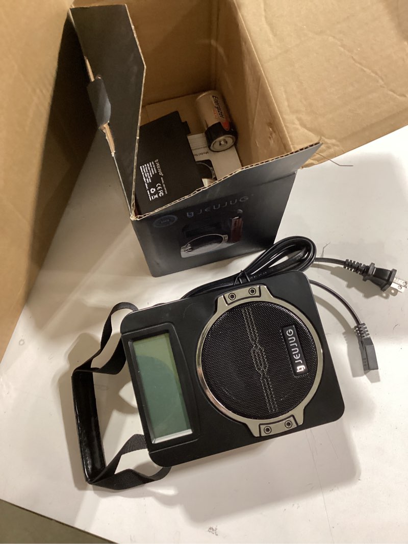 Condition photo showing Good Condition for jeujug radio portable am fm digital radios clock radio with bluetooth 5 watts loud speaker rechargeable am fm radios plug in wall battery operated best reception for home outdoor great retro retro-1