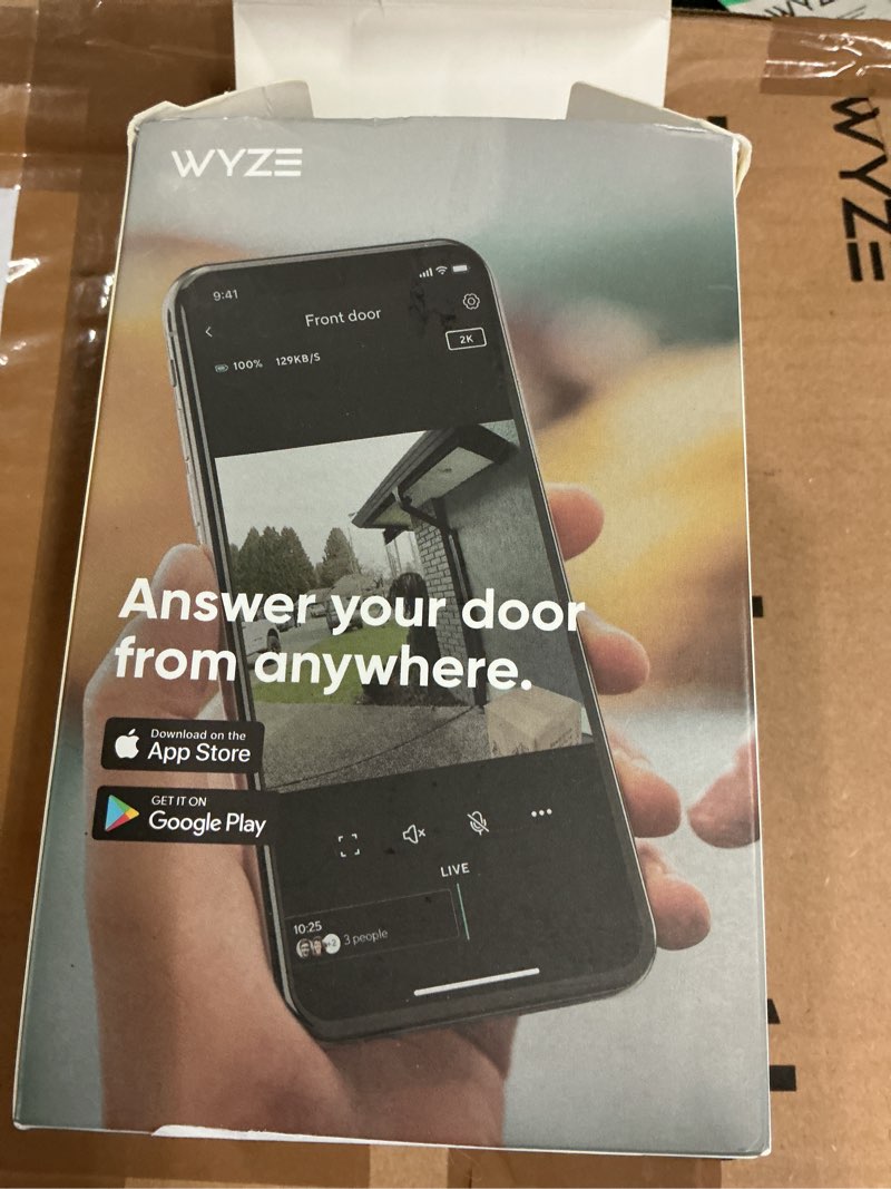 Condition photo showing As Is for wyze wireless video doorbell pro (chime included), 1440 hd video, 1:1 aspect ratio: 1:1 head-to-toe view, 2-way audio, night vision old version-wireless video doorbell pro