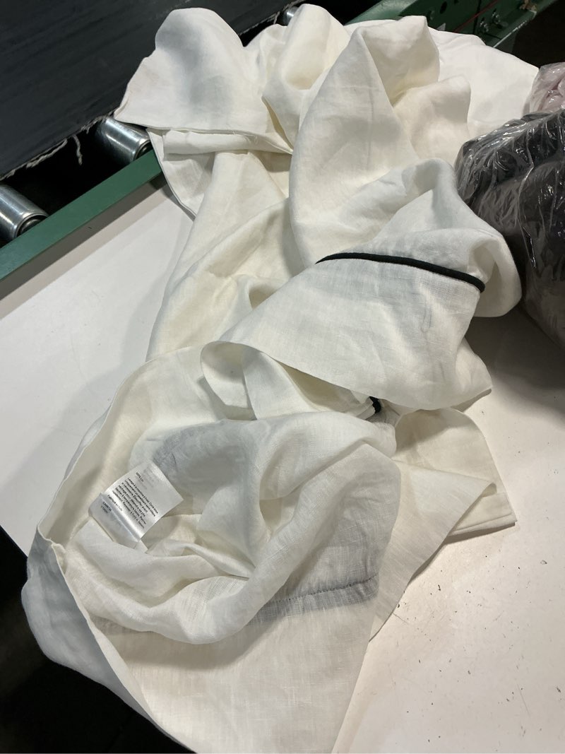 Condition photo showing As Is for european linen piped pillowcase set king