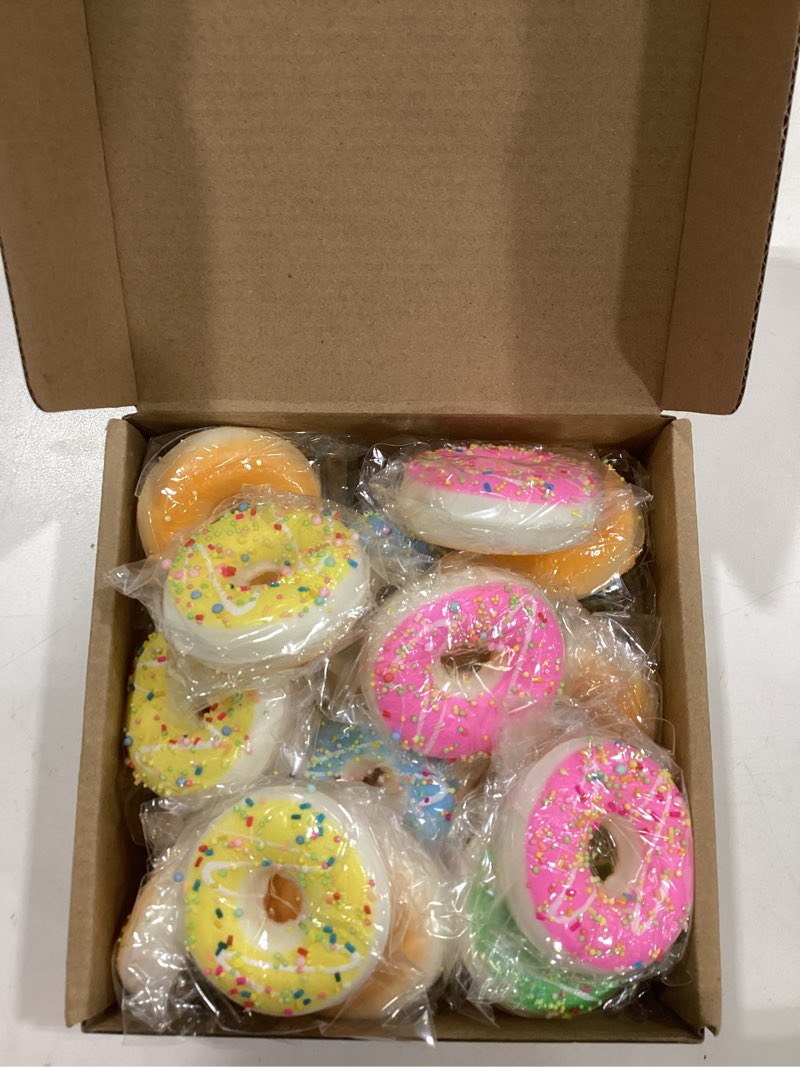 Condition photo showing Good Condition for 20 pack donut stress balls 2 inch donut party supplies stress relief donuts foam for kids boys girls adults party decorations and birthday favor(round shape)