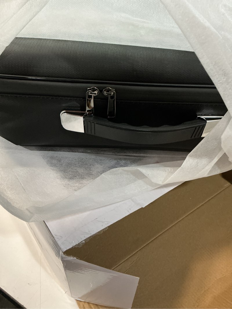 Condition photo showing New/Like New for fireproof document box with combination lock, fireproof water resistant hard case safe box for important documents certificates laptop passports black