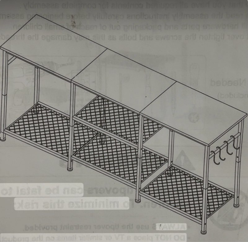 industrial style mesh tv stand
