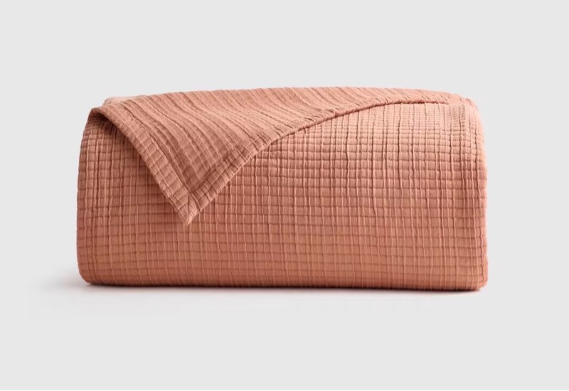 organic ribbed cotton coverlet set, king/cal king, sedona