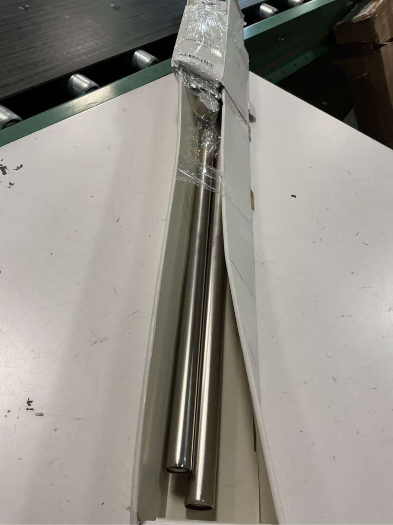 Condition photo showing As Is for 36"-66" dauntless curtain rod brushed nickel - project 62™