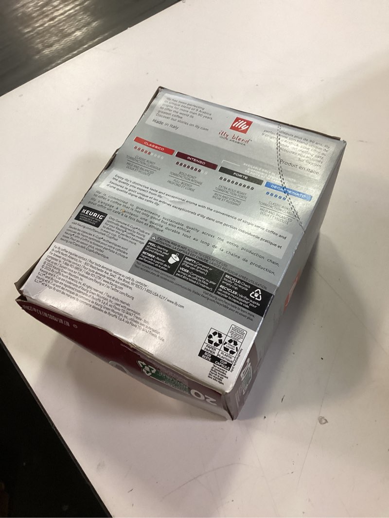 Condition photo showing New/Like New for Illy Coffee K Cups - Pods For Keurig Machines – Intenso Dark Roast – Notes of Cocoa & Dried Fruit - Bold, Flavorful & Full-Bodied Flavor - No Preservatives – 20 Count Intenso Bold Roast 20 Count (Pack of 1)