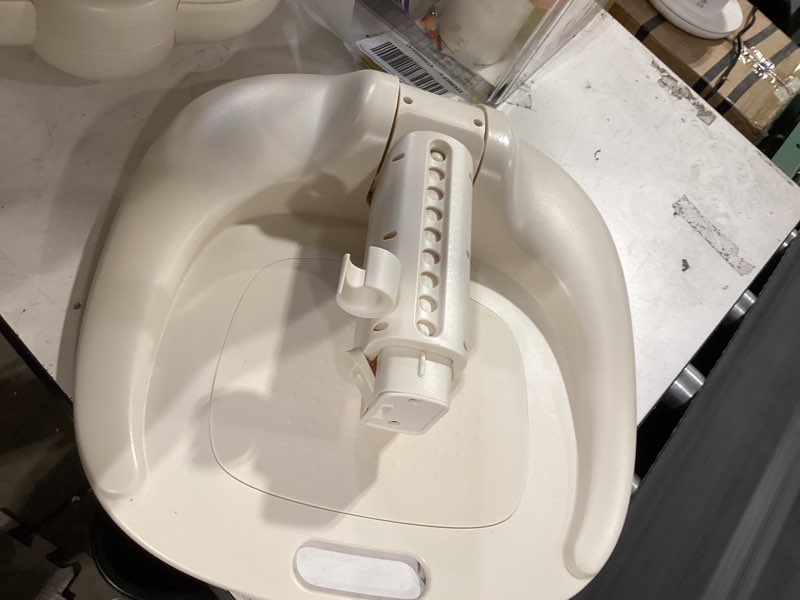 Condition photo showing As Is for grownsy baby bath stand for babies 6 months & up, foldable baby shower stand for infants and toddlers, adjustable baby shower standing support with shower holder beige