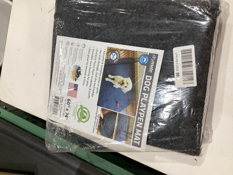 Condition photo showing Good Condition for drymate jumbo dog playpen mat (60x74), super absorbent, waterproof, slip-resistant, machine washable, reusable puppy pad for training, whelping, housebreaking, incontinence, crate, kennel (usa made) 60" x 74" (1-pack) charcoal