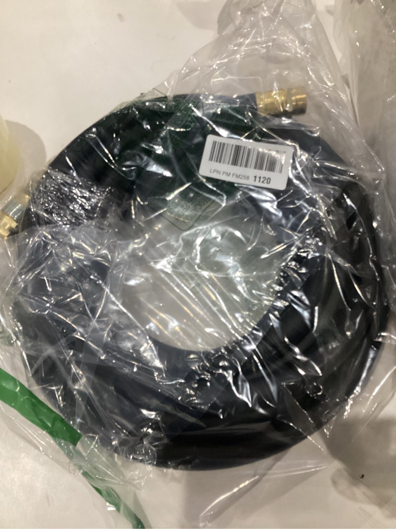 Condition photo showing As Is for 25FT 3/4 Heavy Duty Rubber Garden Hose - 300psi Working, 1000psi Burst - Hot/Cold Water - Five-Layered Braiding for Durability - Versatile for Gardening, Agriculture, Construction(Black) 3/4 25FT Male to Female Black