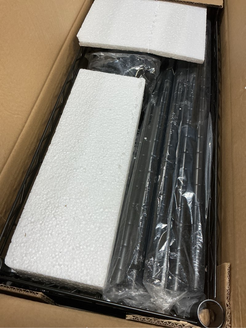 Condition photo showing Good Condition for 4-Tier Over The Toilet Storage, Bathroom Shelves with 6 Hooks, Metal Over Toilet Organizer with Adjustable Shelf and Basket, Freestanding Rack Space Saver for Bathroom, Laundry, Black