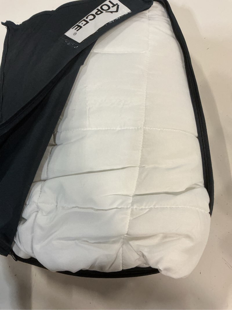 Condition photo showing Good Condition for topcee weighted blanket for adults (15 lbs, 48" x 72") twin size soft cooling heavy blanket sleeping, apply to 130-160 lbs body, thick breathable blanket with glass bead, easy care