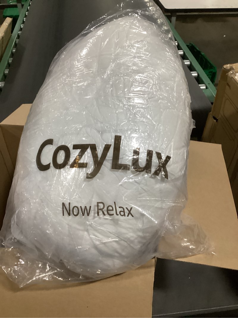 Condition photo showing Good Condition for incomplete cozylux queen comforter set white - 7 pieces bed in a bag queen, all season breathable bedding sets, oeko-tex certified bed set with down alternative comforter, sheets, pillowcases & pillow shams white queen