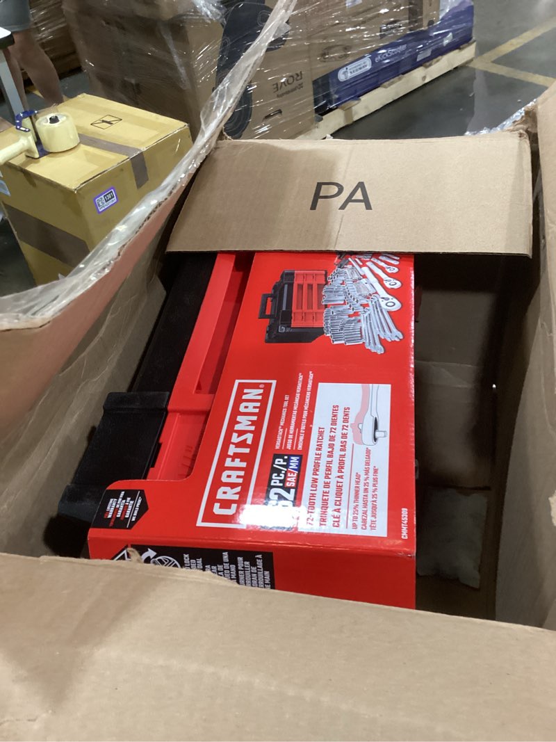 Condition photo showing Good Condition for craftsman 262-piece mechanic tool set with 3-drawer versastack box, sae and metric socket set, car and motorcycle tool kit with combination wrenches and spark plug sockets (cmmt45309) new 262 piece set