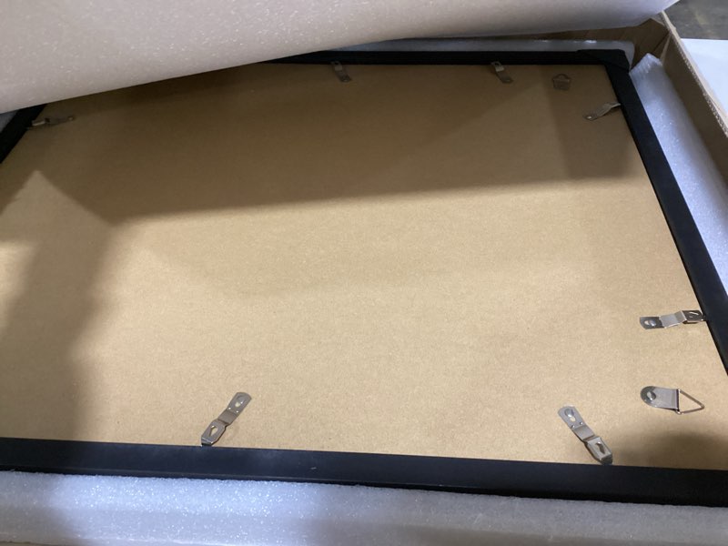 Condition photo showing As Is for 20x24 Picture Frame Set of 2, 20 x 24 Wood Poster Frames with Mat for 16x20, Wooden Photo Frames with Tempered Glass Cover for Wall Display,Black Black 20x24-2Pack