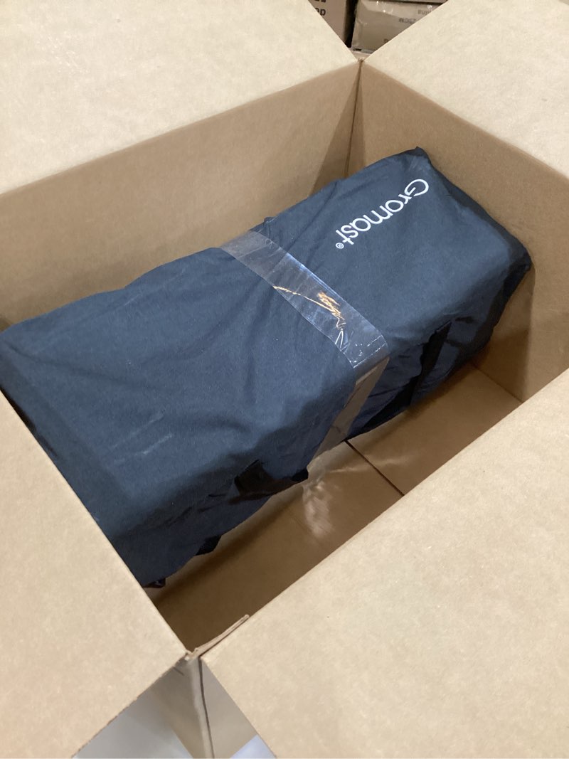 Condition photo showing As Is for 2 in 1 Portable Travel Crib for Toddler, Foldable Crib for Baby, Lightweight Playpen Collapsible Playard with Soft Mattress, Easy to Carry Baby Travel Bed for Outdoor, Indoor (Black)