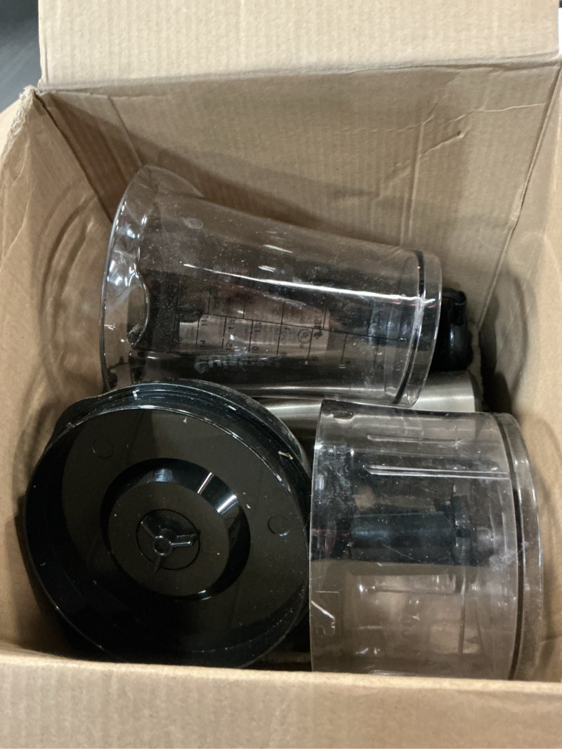 Condition photo showing As Is for Ninja Hand Mixer, Immersion Blender, Foodi Power Mixer System, 750-Peak-Watt Handheld Emulsion Blender & Electric Hand Mixer Combo With Whisk, Beaters & 3-Cup Blending Vessel,120 volts, Black CI101