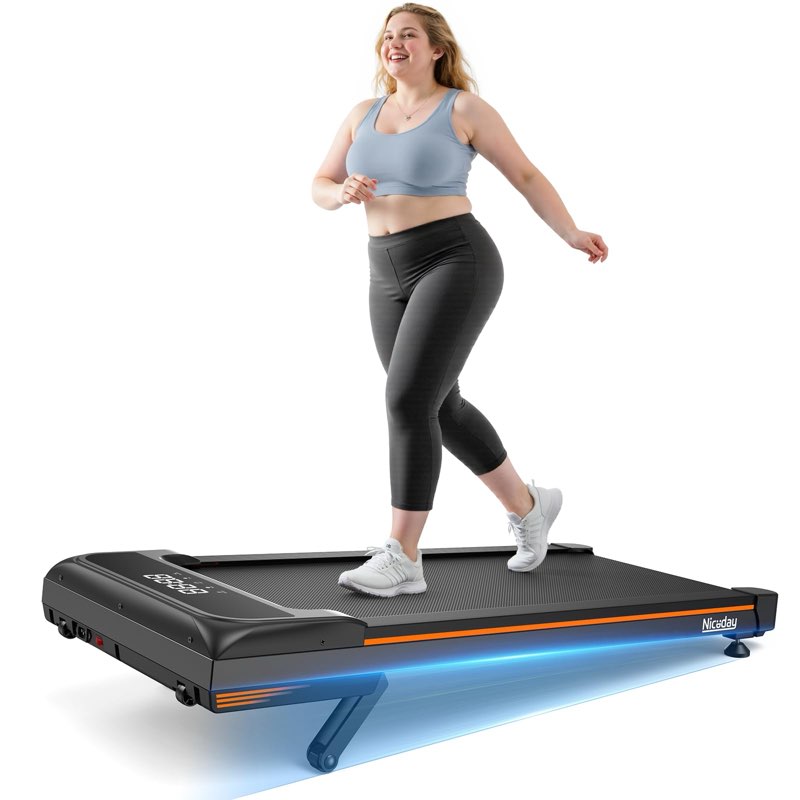 Niceday Walking Pad Treadmill with 10% Auto Incline, 400lbs Capacity, Under Desk Treadmill for Home 