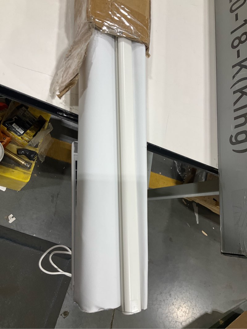 Condition photo showing As Is for Allesin Motorized Zebra Blinds with Remote, Electric Dual-Layer Shades with Dry Battery-Powered, Smart Horizontal Window Blind with Privacy Light Control (White 32" W x 72" H) White 32"W x 72"H