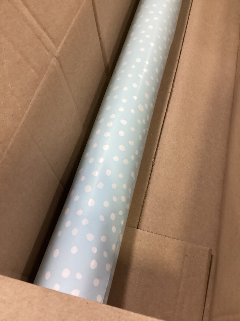 Condition photo showing Good Condition for wrapaholic 30 inch reversible wrapping paper - 30 inch x 33 feet - light blue and delicate polka dot wrapping paper for baby shower, birthday, wedding, holiday light blue 30 inch x 33 feet