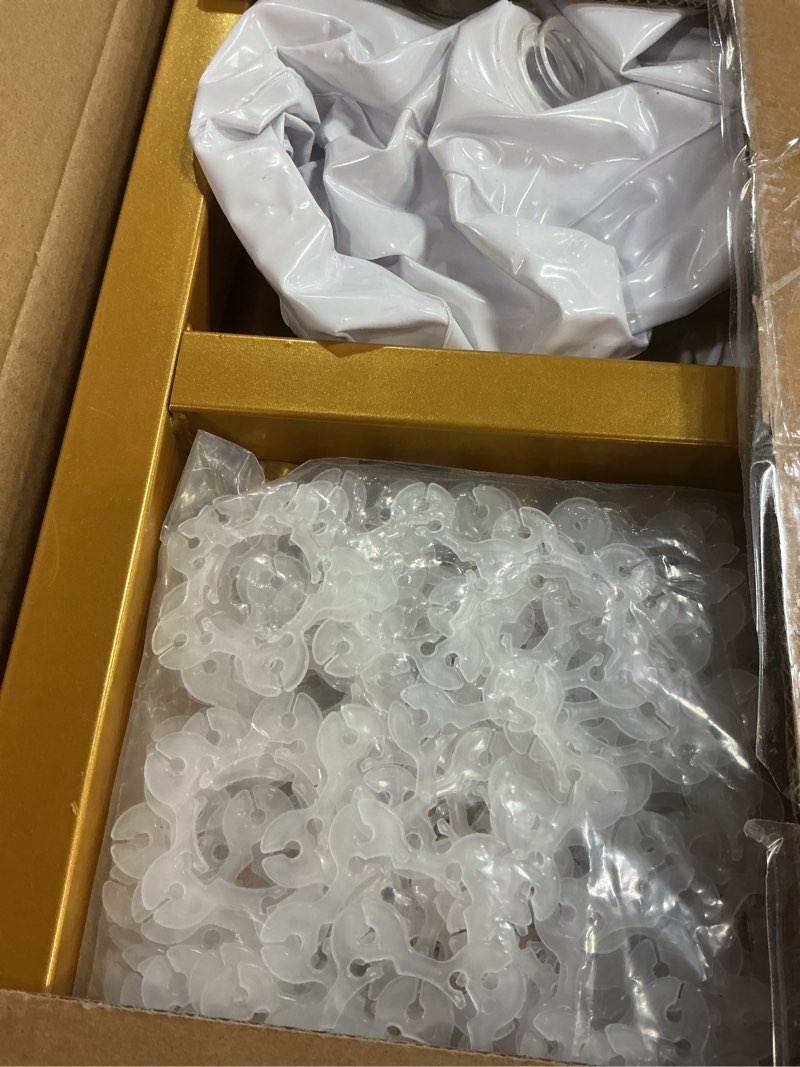 Condition photo showing As Is for LANGXUN Large Size Metal Balloon Arch Kit, Wedding Heart Arch Stand, Love Balloon Column Arch Frame for Wedding, Bridal, Valentine's Day, Engagement and Birthday Party Supplies (Gold)