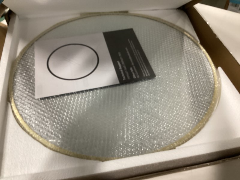 Condition photo showing New/Like New for Sweetcrispy 20in Round Bathroom Mirrors for Wall, Bathroom Mirrors for Over Sink, Wall Decor for Bathroom, Entryway, Bedroom, Vanity, Classical Gold Classical Gold 20.2"L x 20.2"W Round