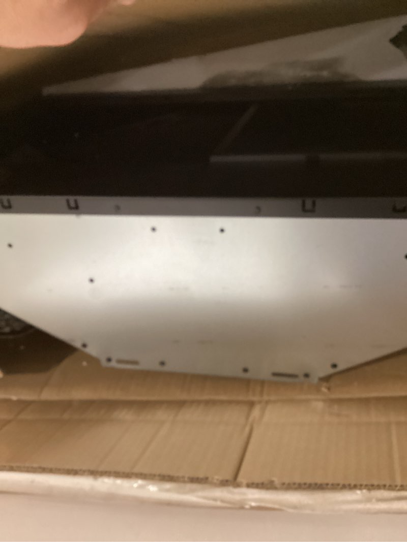 Condition photo showing As Is for Hermitlux Range Hood 30 inch, Wall Mount Vent Hood for Kitchen with Charcoal Filter, Ducted/Ductless Convertible, Black Black-Modern Design