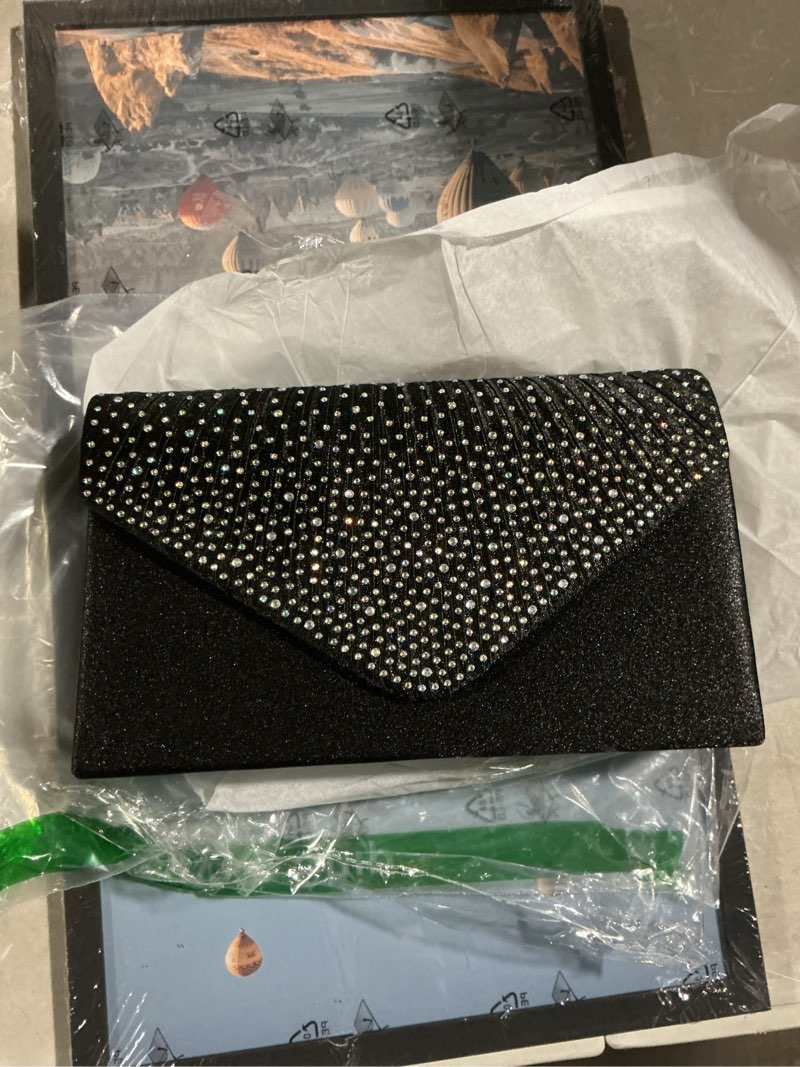 Condition photo showing Good Condition for new ladies evening handbags bridal wedding bag handbag black