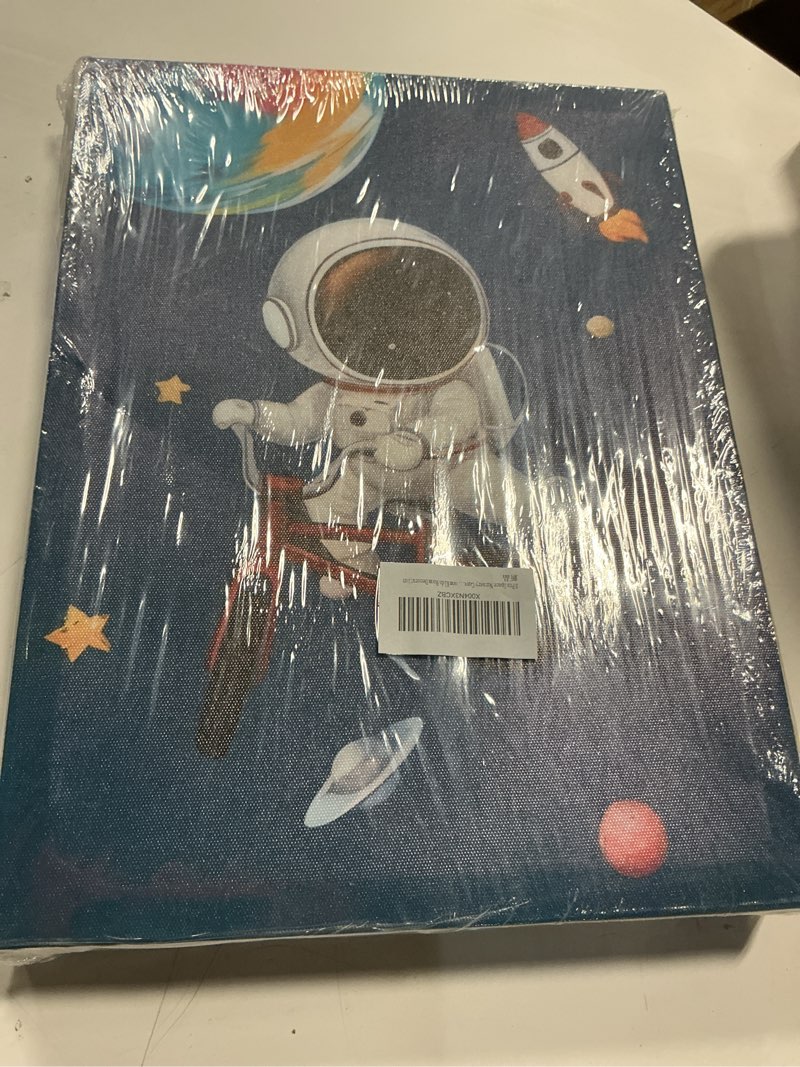 Condition photo showing New/Like New for 3 Pcs Space Nursery Canvas Wall Art Whimsical Outer Space Astronauts Kid Painting Pictures Wall Decor Poster Print Artwork for Boys Room Girls Room Kids Room Decoration Canvas 16L''x12W''
