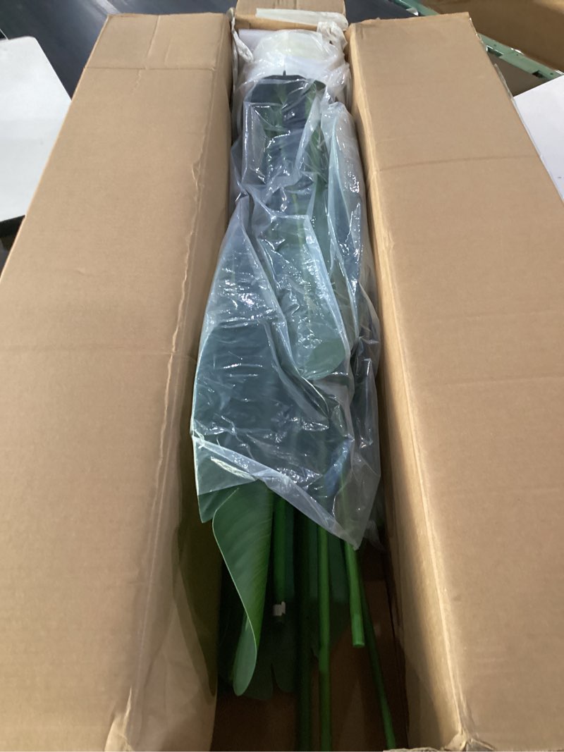 Condition photo showing Good Condition for bird of paradise plant artificial 6ft,faux plants indoor tall with 12 trunks - the perfect indoor silk floor plant for home decor in living room, office, and bedroom (6ft bird of paradise)