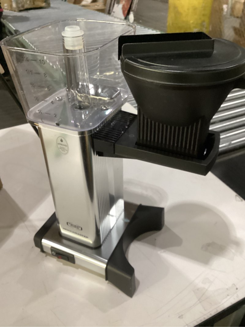 Condition photo showing As Is for Missing pot Technivorm Moccamaster 79312 KBGT Coffee Brewer, 40 oz, Polished Silver Polished Silver Coffee Maker