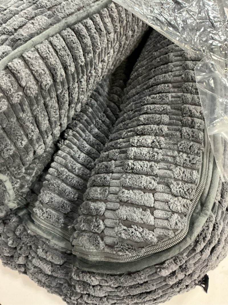 Condition photo showing Good Condition for 8" Washable Floor Pillow Cushion for Adults, Meditation Cushion Pillow, Removable Tufted Blended Corduroy Cover, Large Square Floor Sitting for Tatami Living Room or Yoga, 22x22 Inch, Machine Washable Square Dark Grey 8" Thick(Pack of 1)