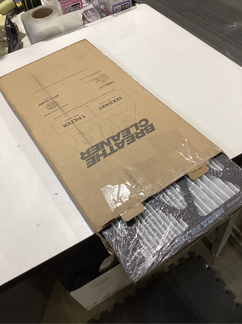 Condition photo showing New/Like New for PuroAir MegaFilter - 12x24x1 Air Filter MERV 13 Activated CarbonTech Defense - Heavy Duty 3 Layer Furnace Filters Allergens, Pollen, Dust, Pet Dander, Smoke, Odors - HVAC Air Filter 12x24x1 (1-Pack) 12" x 24" x 1" 1 Pack