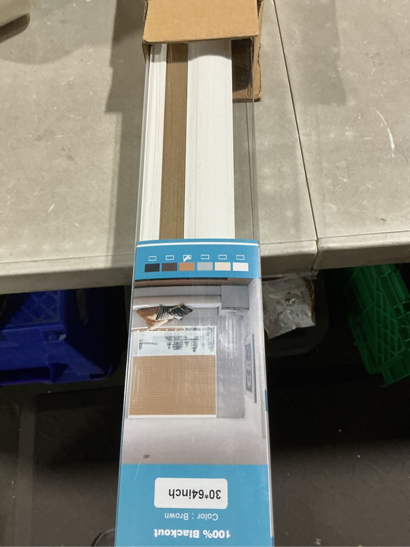 Condition photo showing Good Condition for myshade cordless blackout cellular shades, 1.5" honeycomb window blinds for bedroom & nursery, thermal insulated, noise reducing, privacy shades, inside or outside mount (30" w x 64" h, light brown) light brown-blackout 30" w x 64" h