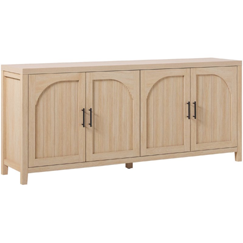Walker Edison WESAS11704CO1 30 x 15.75 x 70 in. Sasha Modern Reeded Sideboard&#44; Coastal Oak