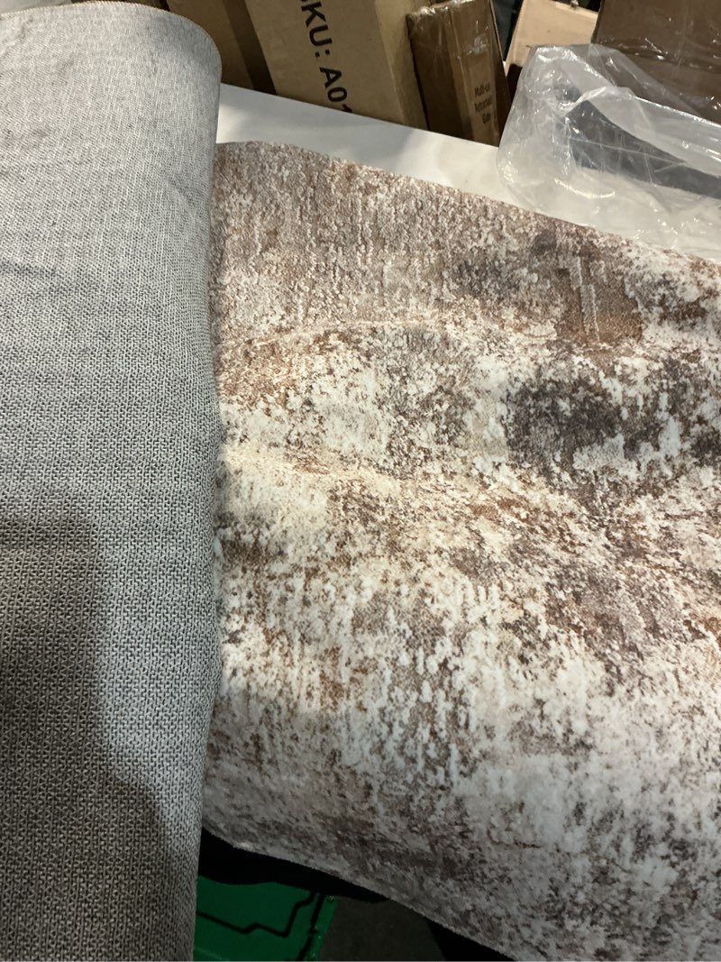 Condition photo showing Good Condition for uermei 3fx14 f entryway area rug: washable neutral modern abstract small rug - non-slip low pile throw indoor carpet for entrance kitchen front door mat bathroom entry kids room - brown grey brown grey (rectangular)