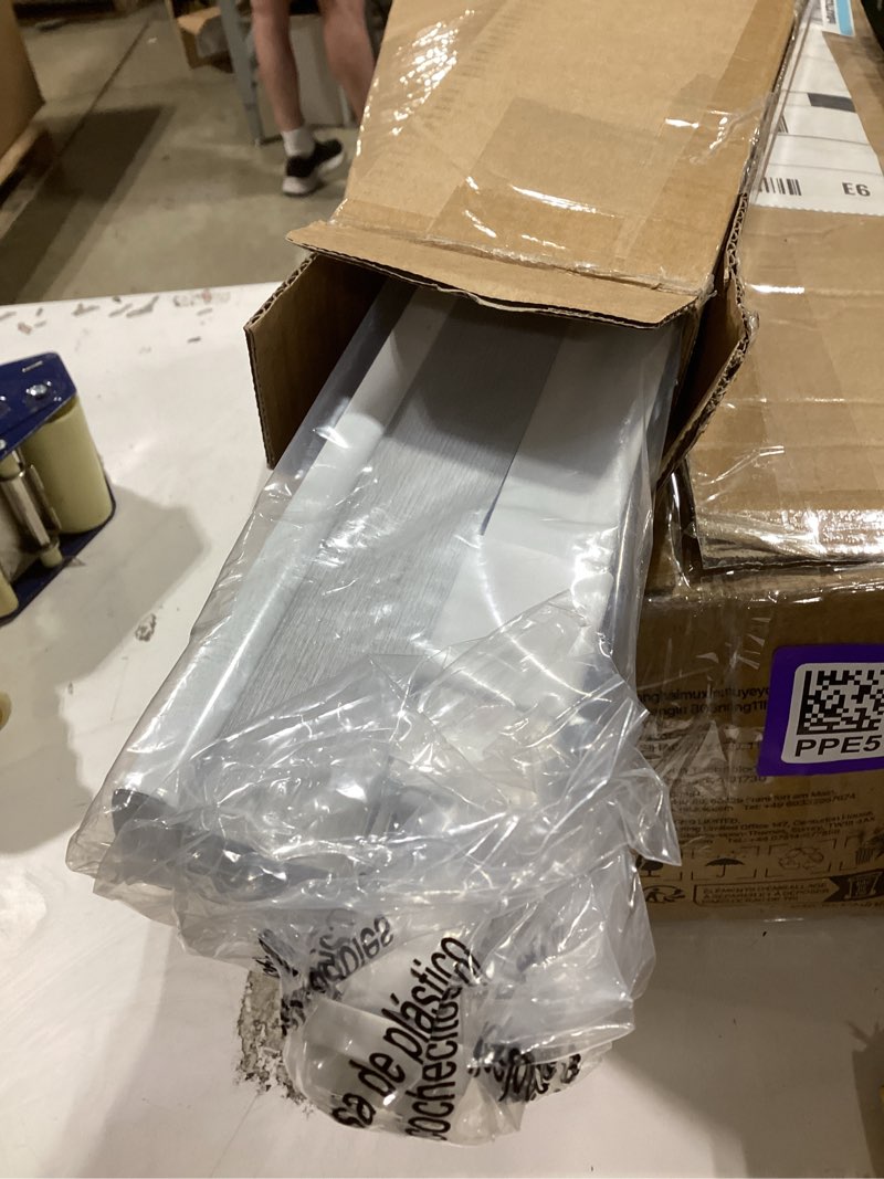 Condition photo showing Good Condition for lazblinds cordless cellular shades, no tools no drill blackout honeycomb shades pleated blinds for windows, 17'' w x 36'' h, silver white blackout-silver white 17'' w × 36'' h