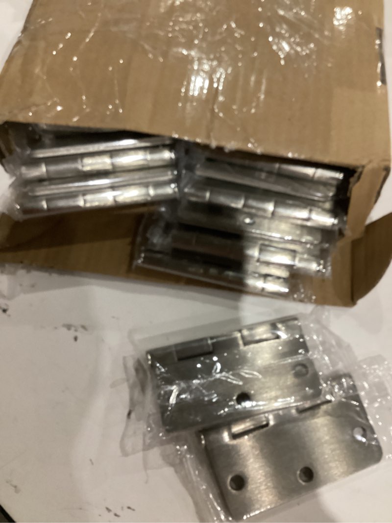 Condition photo showing As Is for similar door hinges brushed nickel - 30 pack nickel door hinges 3.5 inch rounded interior satin nickel door hinge with 5/8\" radius - flat iron residential standard 3 1/2 inches silver door hardware 30 pack brushed nickel