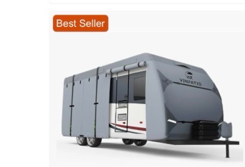 Upgrade 7-Layer Heavy Duty RV Cover 14-16 FT | Fits RVs with Roof Top A/C | All-Weather Travel Trail