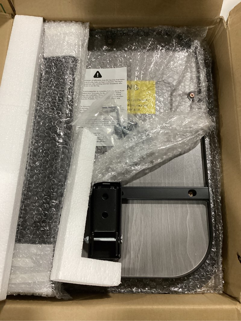 Condition photo showing New/Like New for kitstorack upgraded tv tray table with panel lock, 90° flip-over design & adjustable height, sofa arm side table for eating, laptop, couch, bed, or small spaces, dark gray dark gray auto-locking