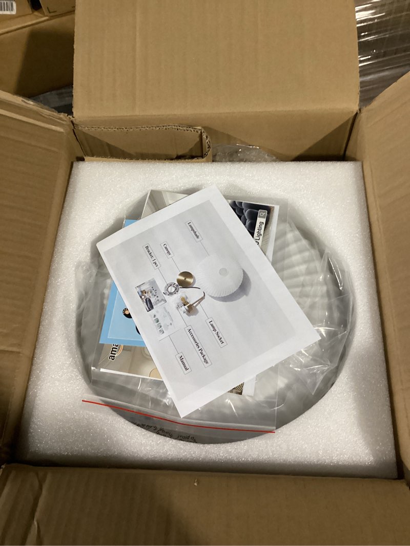 KCO Lighting 11.8‘’ White Ribbed Glass Semi Flush Mount Ceiling Light Large Milk Glass Ceiling Light