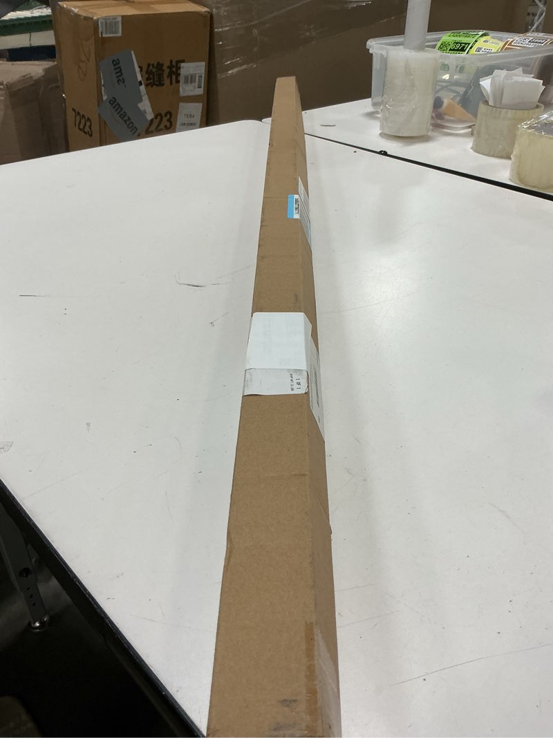 Condition photo showing New/Like New for Shower Curtain Rod 56-104 Inch, 1"Diameter Spring Long Adjustable Tension Curtain Rods for Bathroom Windows Closet No Drilling No Rust, Black Black A1. 56-104Inch, No Assembly