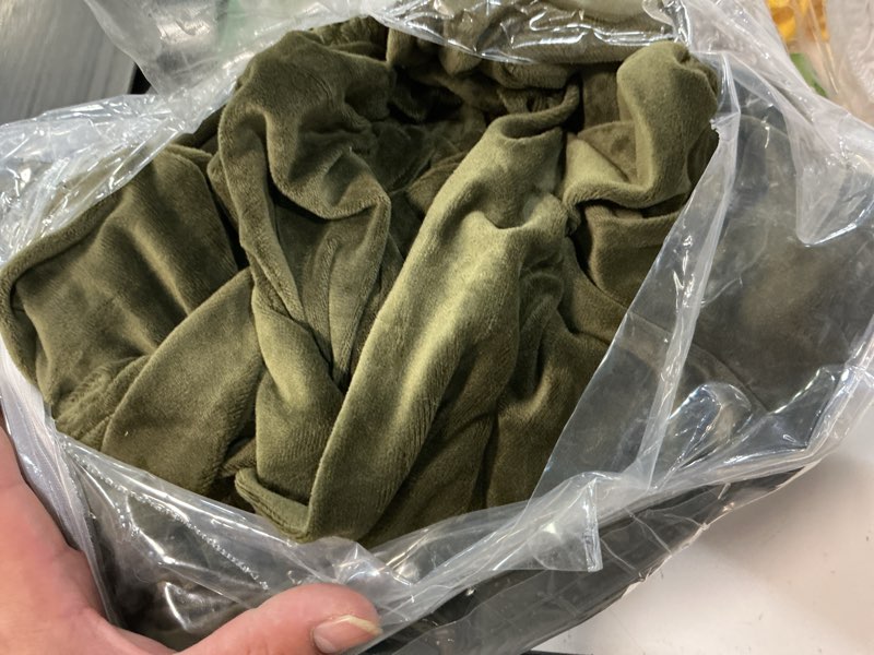 Condition photo showing Good Condition for h.versailtex modern velvet plush 4 piece high stretch sofa slipcover furniture protector form fit velvet extra large sofa cover for 3 cushion couch width up to 105 inch (xl sofa, olive) 3 cushion xl sofa olive