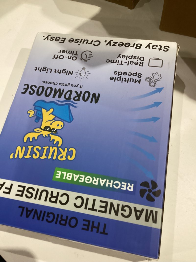 Condition photo showing Good Condition for Magnetic Cruise Fan Cabin Approved - Durable Rechargeable Battery, Multi-Color RGB LED Light, Sleep-Friendly Smart Display & Timer, Magnetically Sticks on Cabin Ceilings and Walls - Sleek Design Black