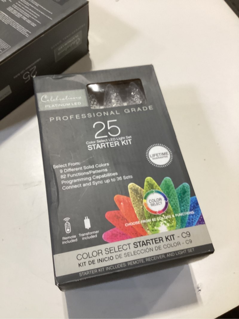 Condition photo showing Good Condition for celebrations platinum led c9 rgbwsc9a 25 ct string christmas lights
