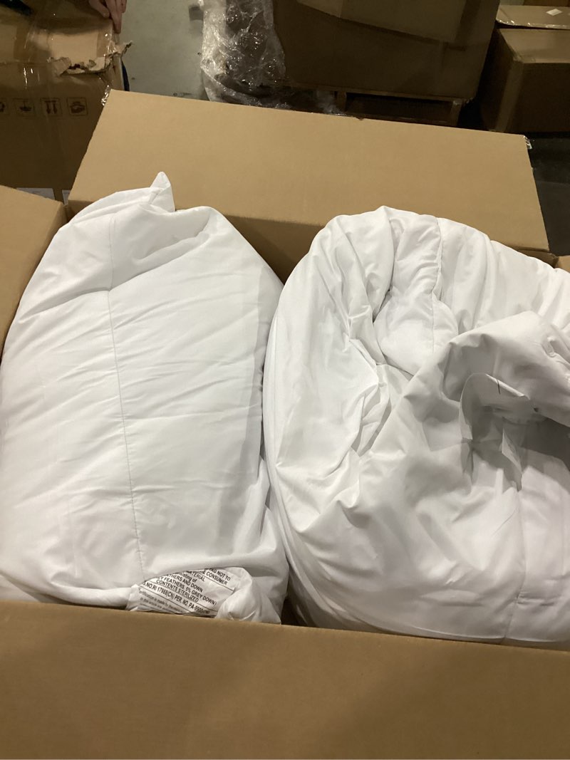 Condition photo showing As Is for puredown® Euro Pillow Inserts 26 x 26 (Pack of 2, White), Down Feather Pillow Stuffer, Premium White Pillows for Bed, Couch, and Cushion 26x26 Inch 2