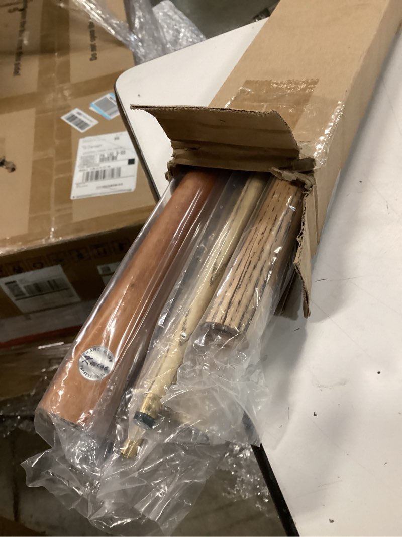 Condition photo showing Good Condition for kmise 9.5mm pool stick set of 3, 57-inch 18oz 19oz 20oz pool cues, splicing process handcraft maras/black walnut/chacate preto wood cue sticks for adults men women bar house billiard table sport brown