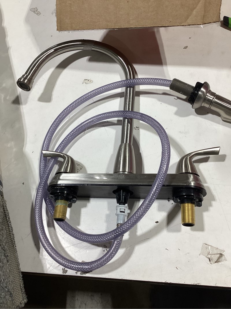 Condition photo showing New/Like New for Chrome Finish Wide-set Gooseneck Faucet with Side Sprayer