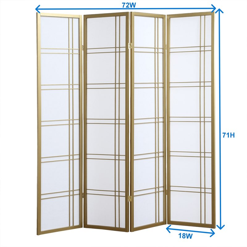 Sennen 72'' W x 70'' H 4 - Panel Wood Room Divider