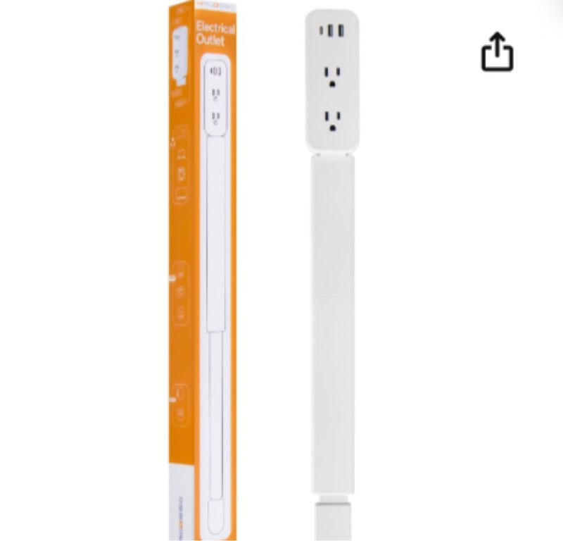 electrical outlet extender - features usb-a, usb-c and 2 ac outlets, extends from 22"-34", rotates 180° to access hard-to-reach outlets, wall outlet expander for nightstands